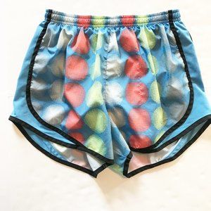 NIKE Tempo Dri-Fit Blue Polka Dot Running Shorts Athletic Womens Small